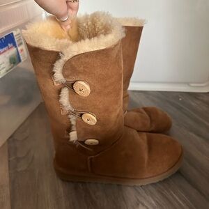 UGG Tan Suede Boots with Shearling Lining